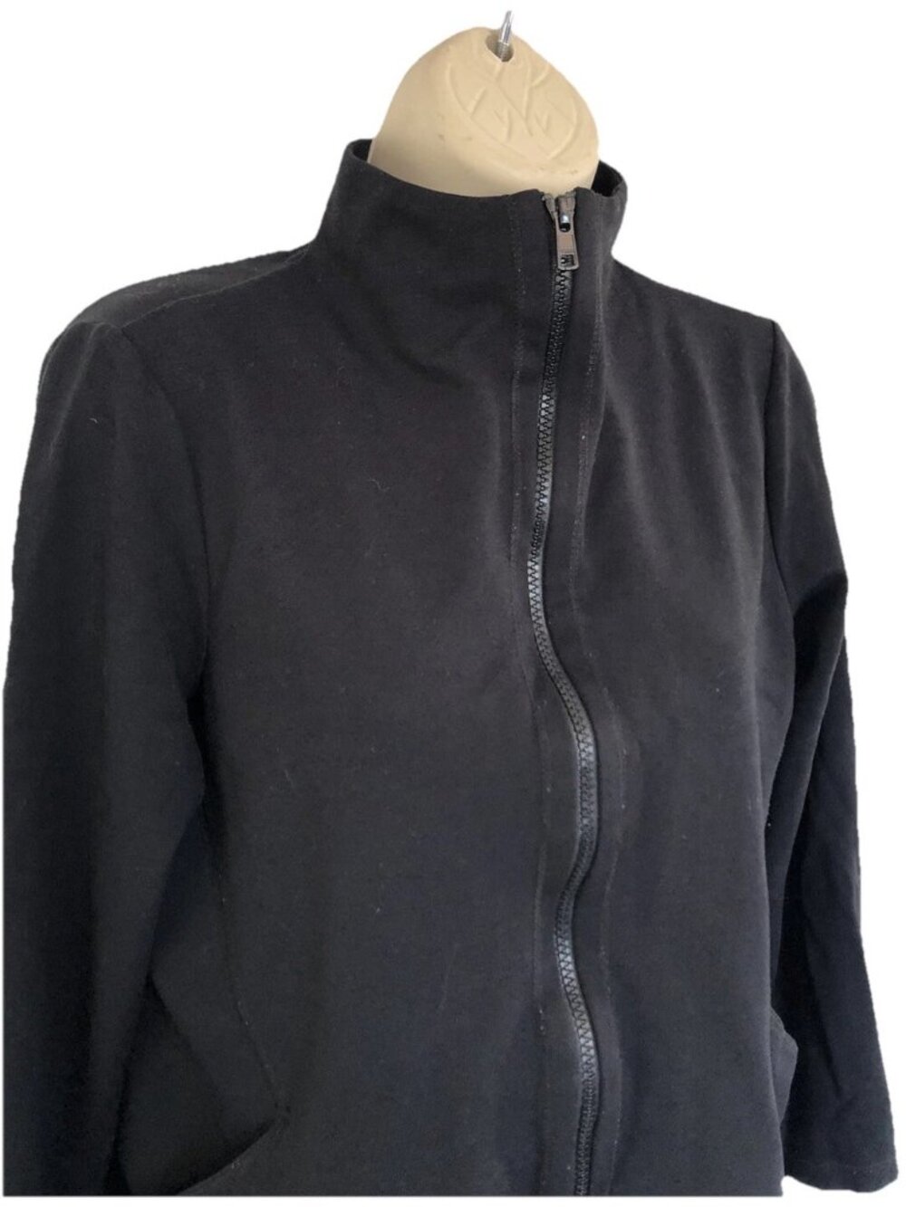 Eileen Fisher Womens Sz Small Black Zip Front Jacket Stretch Side Pockets - Picture 2 of 6